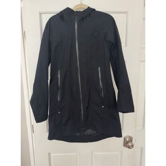 Lululemon Black hooded trench coat, size 6. - Picture 1 of 13